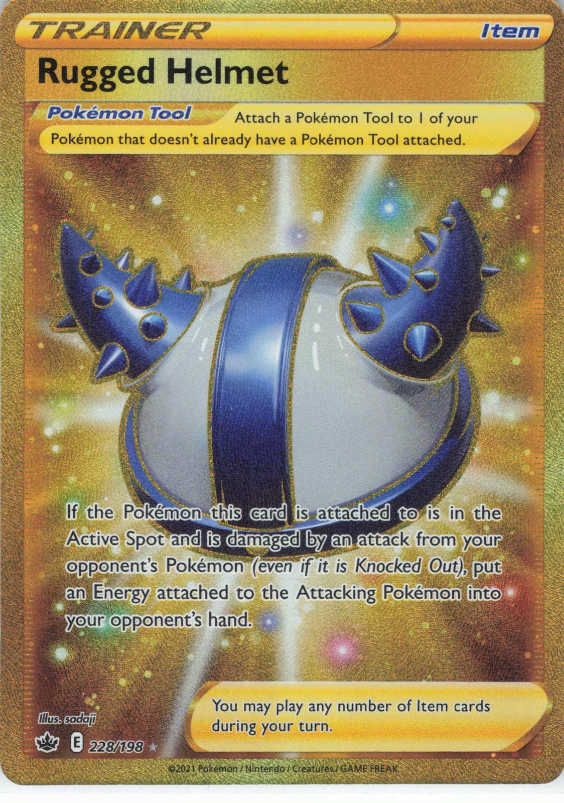 2021 Pokémon TCG Sword & Shield - Chilling Reign Rugged Helmet #228/198 NM
