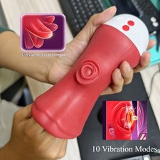 Taschenmuschi Vagina&Zunge Masturbator Lecken Penis Vibrator Sexspielzeuge🥵💦