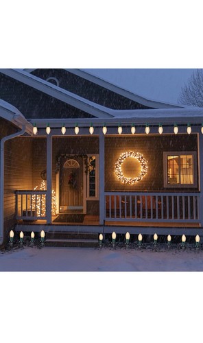 Abeja Christmas Pathway Lights Outdoor, 38’ 25 Pieces C9 Christmas Pathway Light - 第 4/12 張圖片