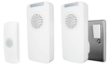 Uni-Com Portable & Plug-In Doorbell Set Wireless 120m Range 2 Pack