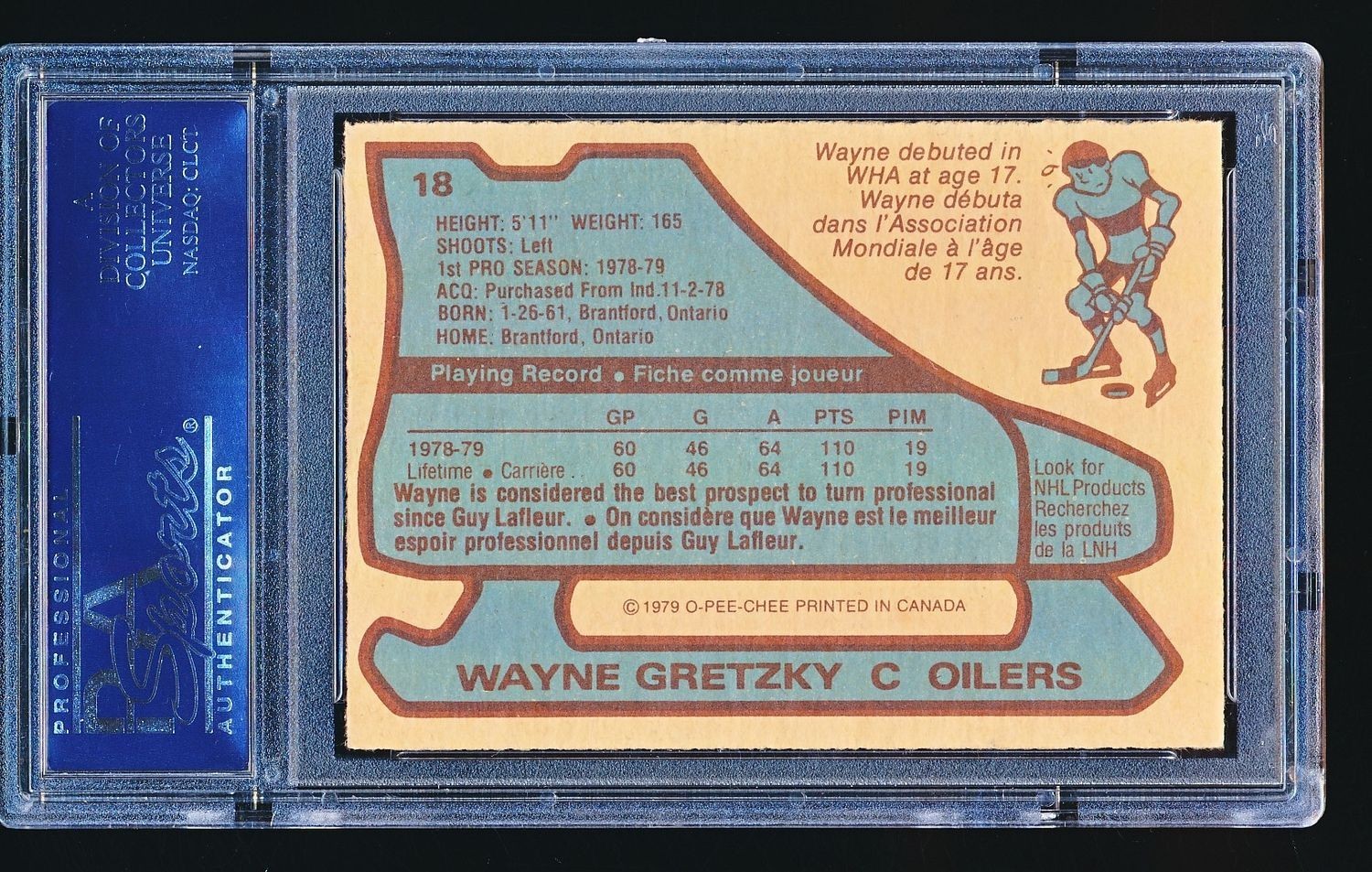 1979 OPC O-Pee-Chee WAYNE GRETZKY Rookie #18 PSA 6 view 2