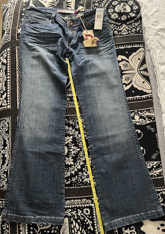NWT Roxy Womens Jeans 11 Blue Flare Dead Stock Limited Edition Y2K Echo Park