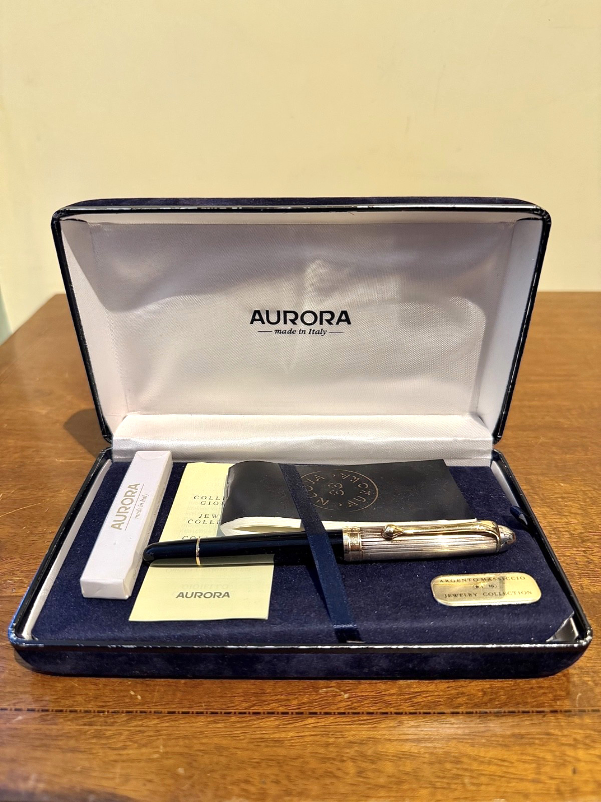Penna Vintage Aurora 88 Argento 925 Collezione,Stilografica Cofanetto Originale