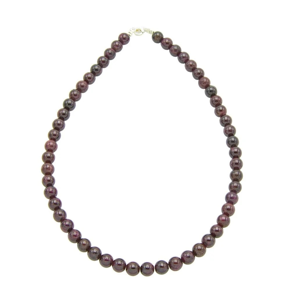 Collier Grenat rouge en pierres boules 8mm, le bijou idéal au quotidien