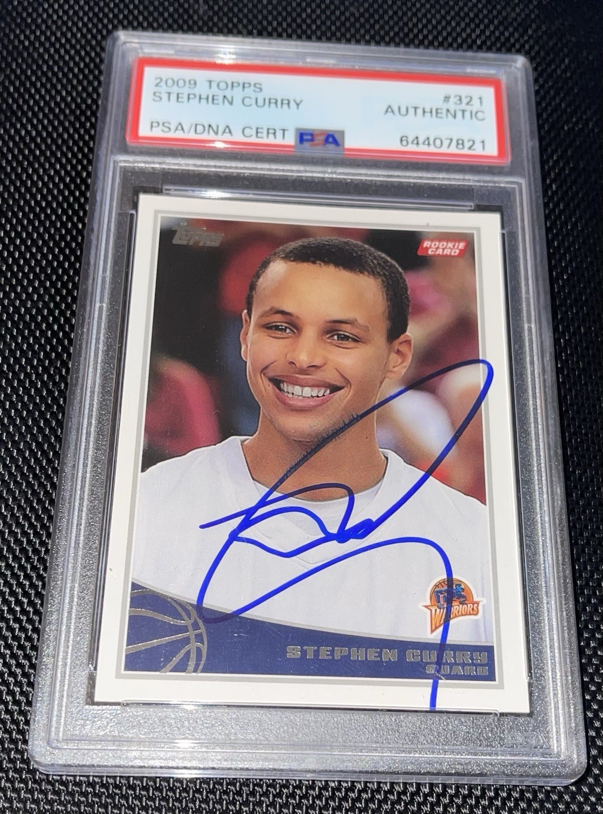 Stephen Curry 2009 Topps Autograph Rookie Card #321 PSA/DNA Hand Signed view 1