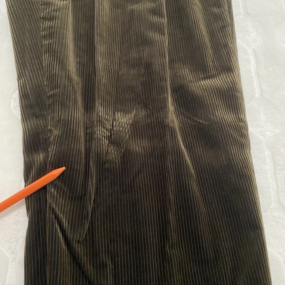 Pantalones de vestir de pana para hombre Luciano Barbera 42x30 marrón oscuro Italia *LEER Foto 4 de 4