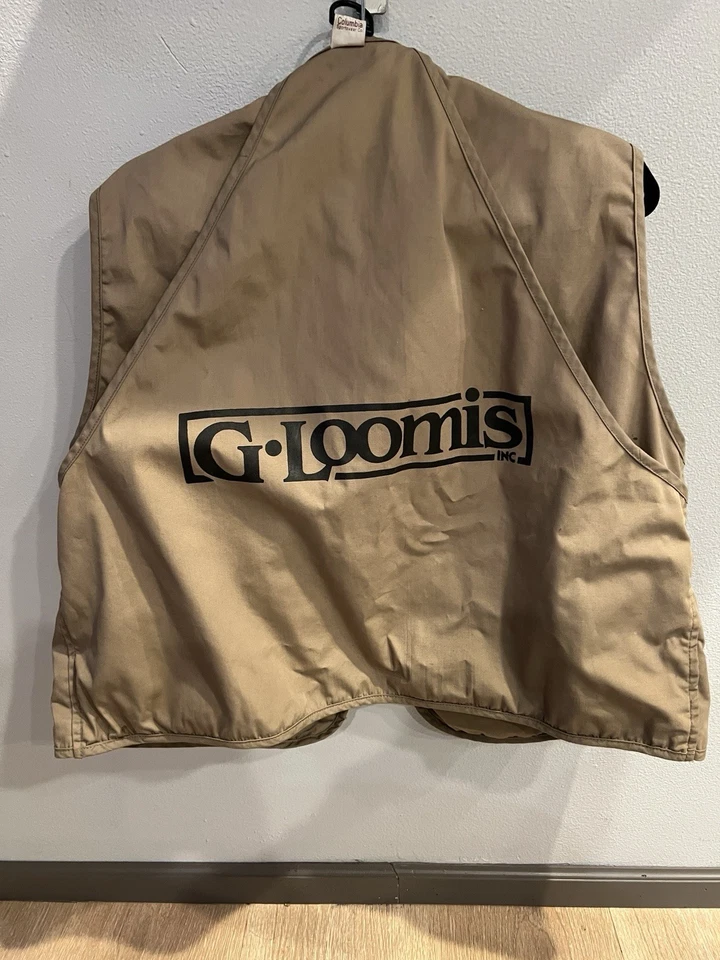 Chaleco de pesca vintage XL Columbia G Loomis para hombre - Hecho en EE. UU. Raro Foto 3 de 4