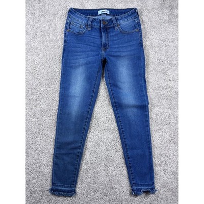 JBD Just Black Denim Jeans Womens Size 24 Blue Skinny Frayed Hem Mid Rise