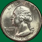 1944 Washington Quarter Silver Brilliant Uncirculated BU Coin #38665