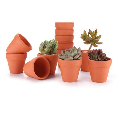 T4U 2 Inch Terracotta Clay Pots Pack of 12 - Mini Hand Craft Nursery Plant Pot