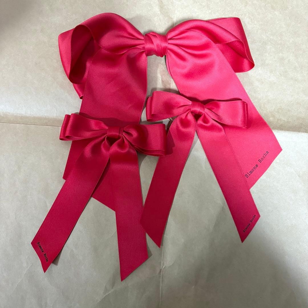 Simone Rocha H&M Red Ribbon Barrette Hair Accessory Used