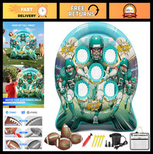 6FT Inflatable Football Toss Game - Giant Outdoor Party Fun with Pump 4 Balls