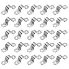 25Pcs 4/5" (20mm) Rigid Pipe Strap 2 Hole U Bracket Thicken Conduit Tube Clamp