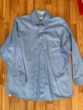 Lot 2 Blue Dress Shirts Geoffrey Beene  Van Heusen Men's L 16 32/33