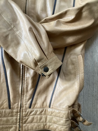 Leather Jacket (Italian / Gabicci style) 80s Retro. New romantic Large men’s - Picture 3 of 7