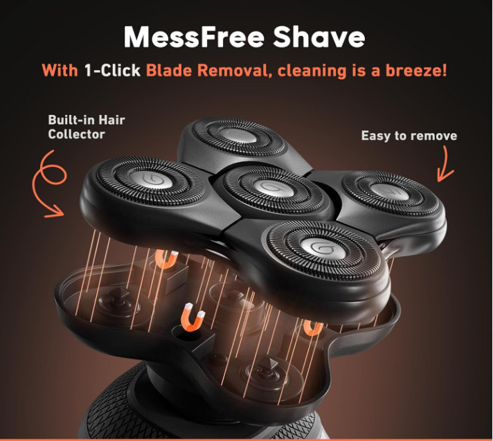 Cordless Bald Head Shavers for Men, BaldiePro Head Grooming Kit - Ergonomic