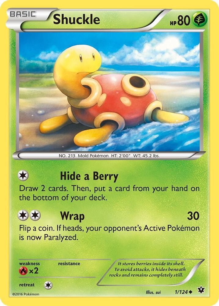 Shuckle #1/124 Xy - Fates Collide Uncommon Pokemon TCG LP