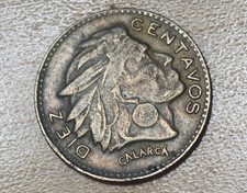 1964 Colombia 10 Centavos Chief Calarca