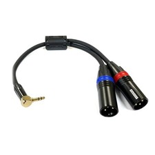 Rannsgeer 3.5mm TRS Stereo Right Angle to Dual XLR Male Y-Splitter 8 Inch