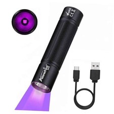 SV127 Mini 395nm UV Flashlight USB C Rechargeable Blacklight Woods Lamp Money