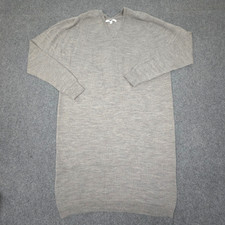 Uniqlo Jumper Dress Women SMALL Grey extra long sweater winter wool Size S