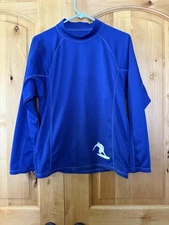 Bluefin Watersports Rash Guard Water Shirt Mens Blue Long Sleeve UPF 50 Lg