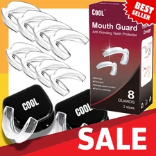 Mouth Guard for Nighttime Teeth Grinding Professional Fit 8 Dental Guards & Case