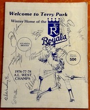 1979 KC Royals Signed Program AL Champs George Brett Hal McRae Amos Otis +9 More