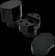 LA 1.5in Black Handlebar Riser Clamp Set Harley Cross Bones 08-11