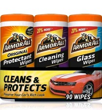 Armor All Protectant, Glass and Cleaning Wipes, Wipes for Car Interior and Car E