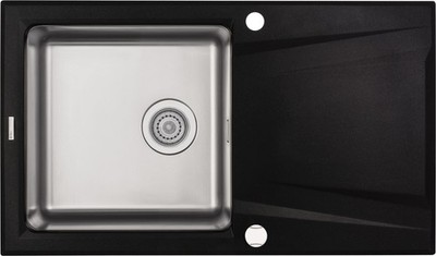 Prime GranitStahlspülbecken, 1Becken mit Abtropffläche Graphit M