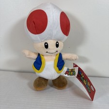 Nintendo Super Mario Bros Toad 10" Plush Toy Stuffed Doll With Tags
