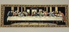 Vtg Woven Last Supper Tapestry Table Runner – 13.5” x 39”  Religious Christmas