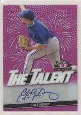 2020 Leaf Valiant The Talent Pink Prismatic 12/15 Cole Henry #TT-CH1 Auto 0k20