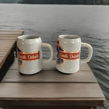 VTG Lot Of 2 Budweiser Mugs Clydesdales Stein Anheuser-Busch Germany N&S Dakota
