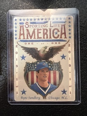 2019 Sporting Life America Ryne Sandberg 1/1 One Of One Fourth Of July Card