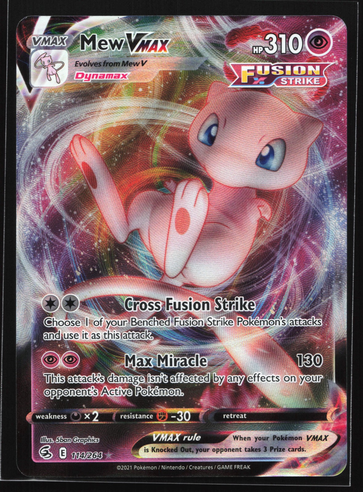 Mew VMAX 114/264 SWSH08: Fusion Strike Ultra Rare Pokemon Card