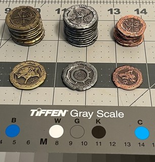 Fantasy Coin legacy metal gaming coins Orc set 10 each gold silver 9 copper