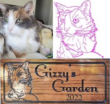 Custom Pet Portrait Sign | Hand-Painted Wooden Pet Name Plaque | Dog or Cat Love