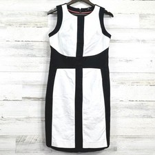 Willi Smith Black & White Colorblock Sleeveless Sheath Pencil Dress Career Sz 8