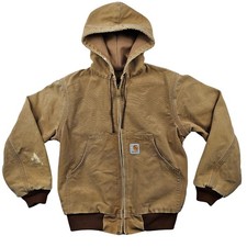 Carhartt Jacket Boys Size XS 6 Duck Canvas Ranch Farm Chore Work Wear FLAWS