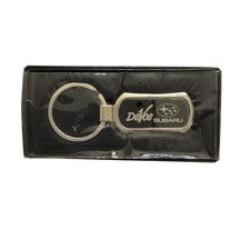 Vintage 90s Subaru Keychain Metal Keyring Dealership New Dead Stock Devoe Dealer
