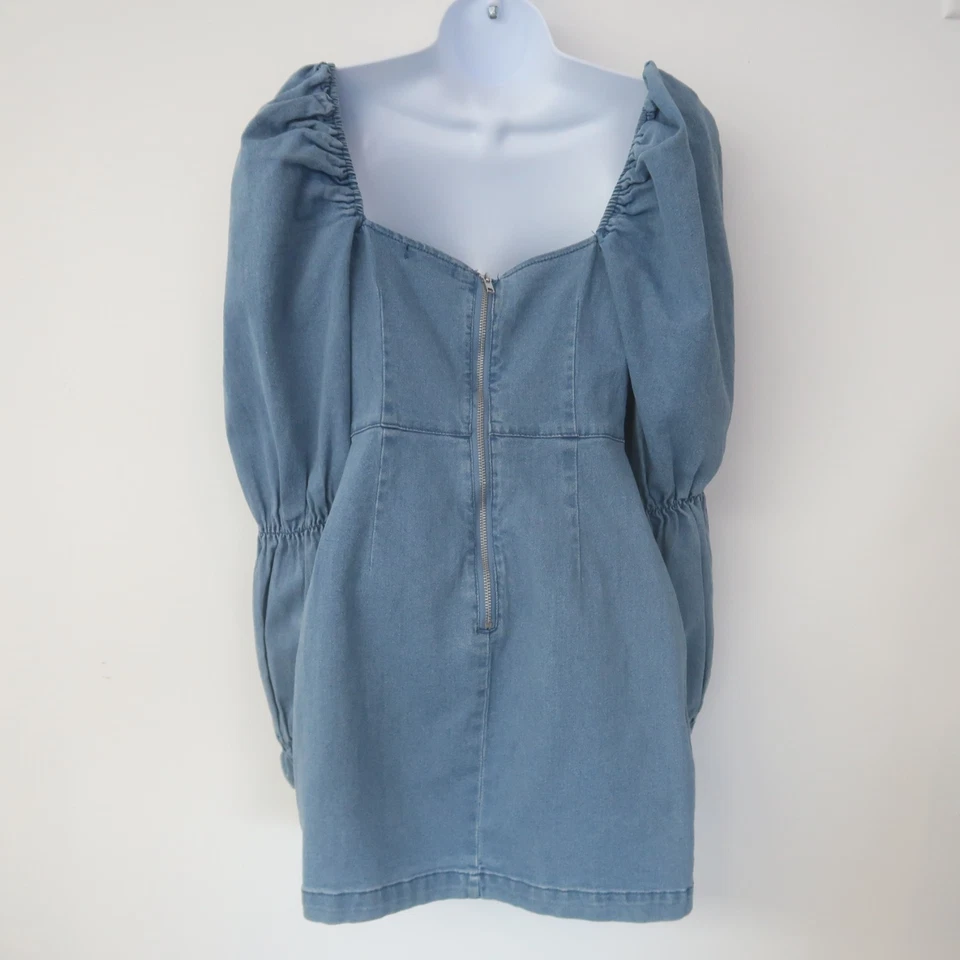 Missguided 牛仔牛仔连衣裙 US 4 方领西部 Rodeo 迷你乡村 — 第 4/4 张图片