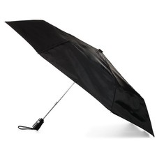 totes Automatic Open Close Water-Resistant Travel Folding Umbrella, Black