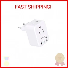 European Travel Plug Adapter USB C, HANYCONY International Plug Adapter, US to E