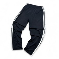 Vintage Y2K 2000s Nike Baggy Side Stripe Sweatpants Track Sz L Black Gray White
