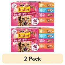 2 Pack Purina Friskies Wet Cat Food Variety Pack Surfin Turfin 5.5 oz