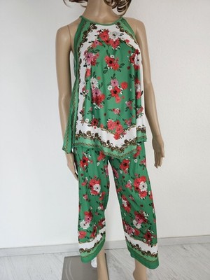 Zara 2 Teiliger Sommer Anzug In Grün mit Print - Gr. S, Neu mit Etikett