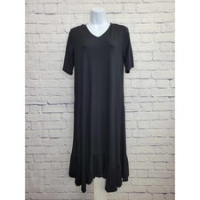 XSMALL BLACK A606868 LOGO by Lori Goldstein Regular Rayon 230 Elbow Sleeve Dress