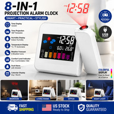 LED Digital Alarm Clock Snooze Calendar Thermometer Hygrometer Weather Display